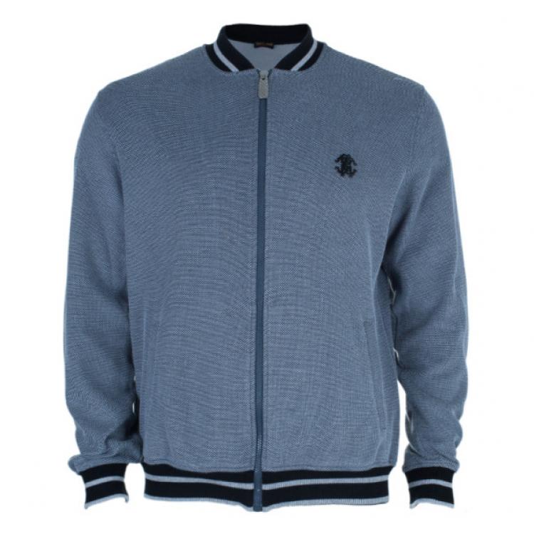 Pre Owned Roberto Cavalli Grey Logo Men's Track Suit L