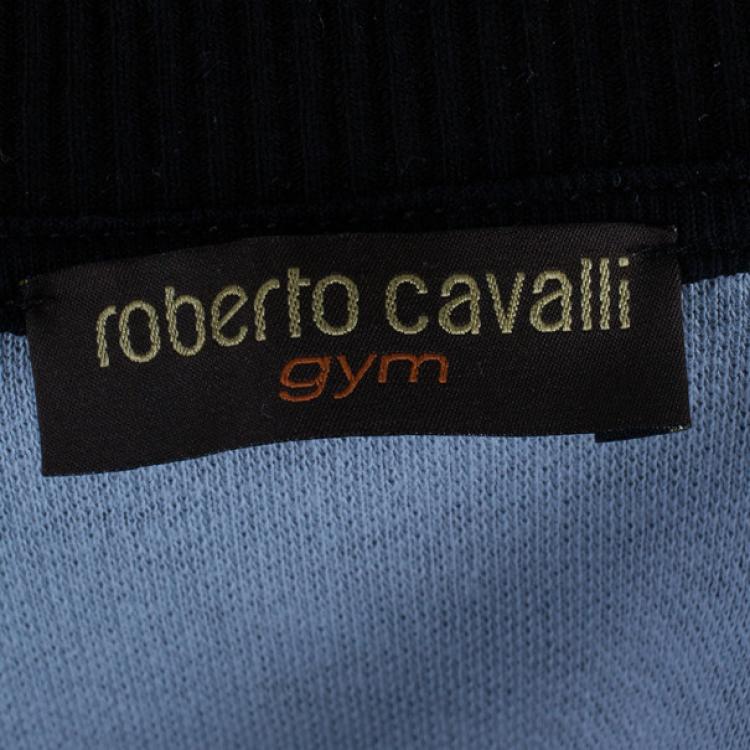 Pre Owned Roberto Cavalli Grey Logo Men's Track Suit L