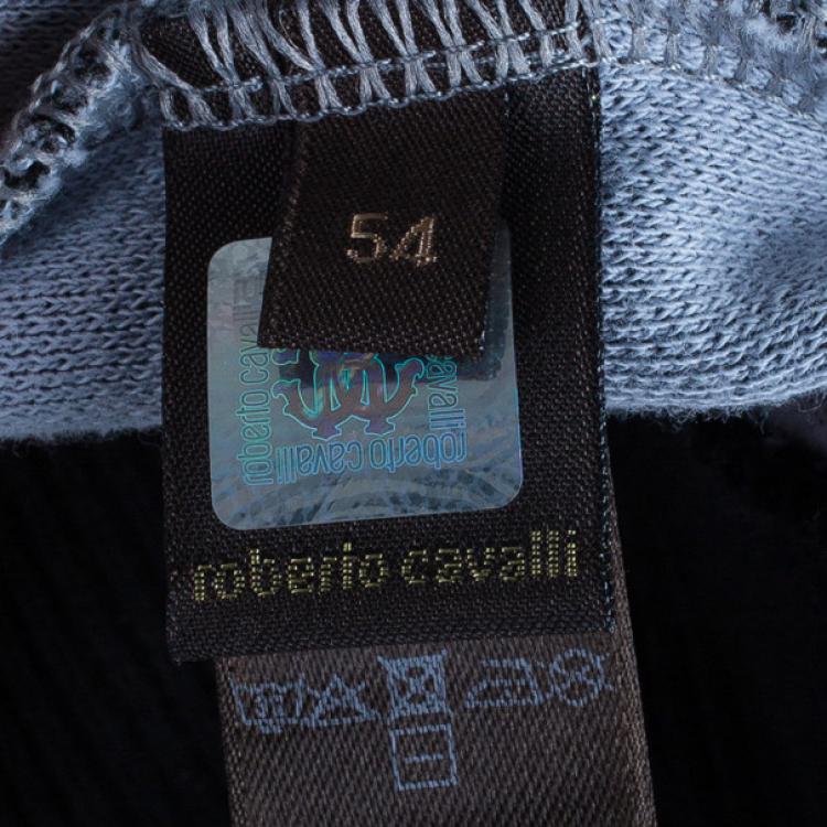 Pre Owned Roberto Cavalli Grey Logo Men's Track Suit L