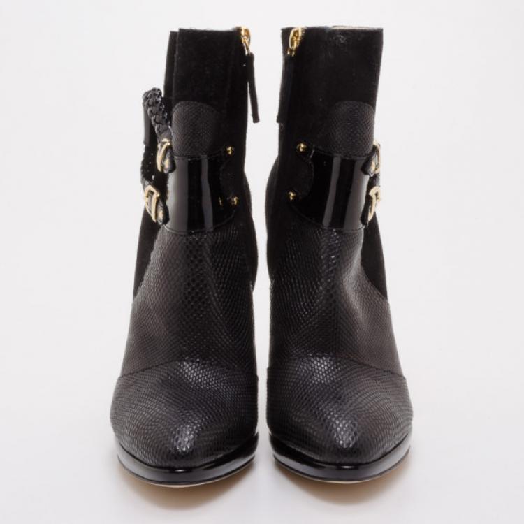 Pre Owned Roberto Cavalli Black Ankle Boots Size 39
