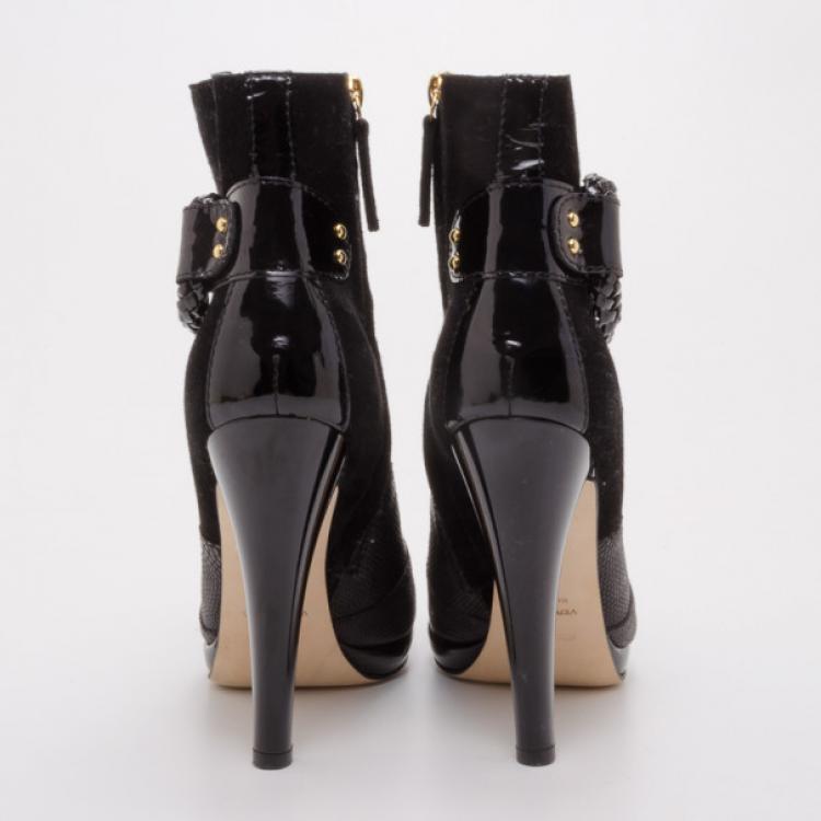 Pre Owned Roberto Cavalli Black Ankle Boots Size 39