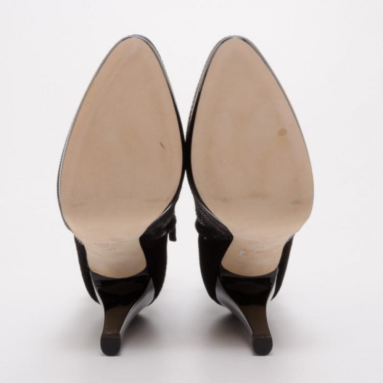 Pre Owned Roberto Cavalli Black Ankle Boots Size 39