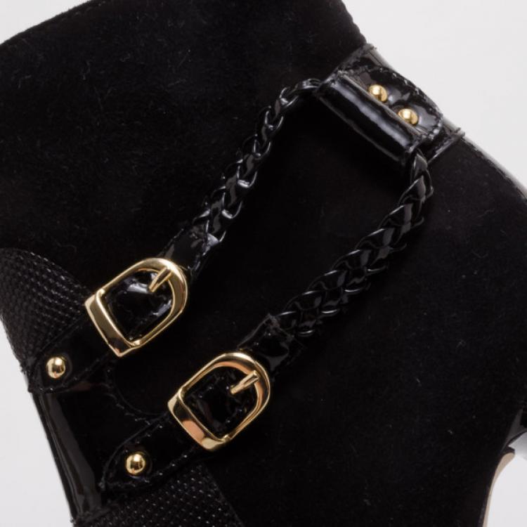 Pre Owned Roberto Cavalli Black Ankle Boots Size 39