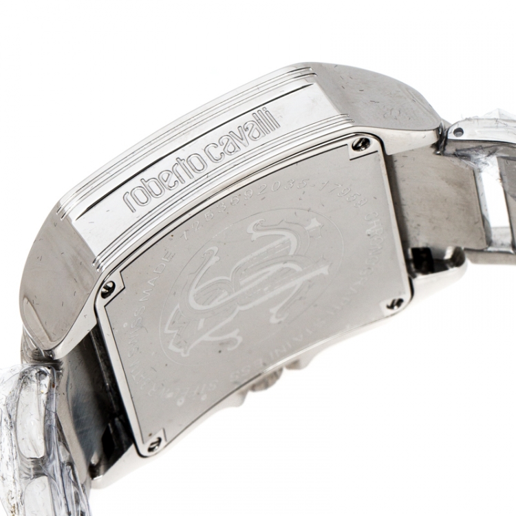 Pre Owned Roberto Cavalli Blue Stainless Steel Venom Men's Wristwatch 39 MM