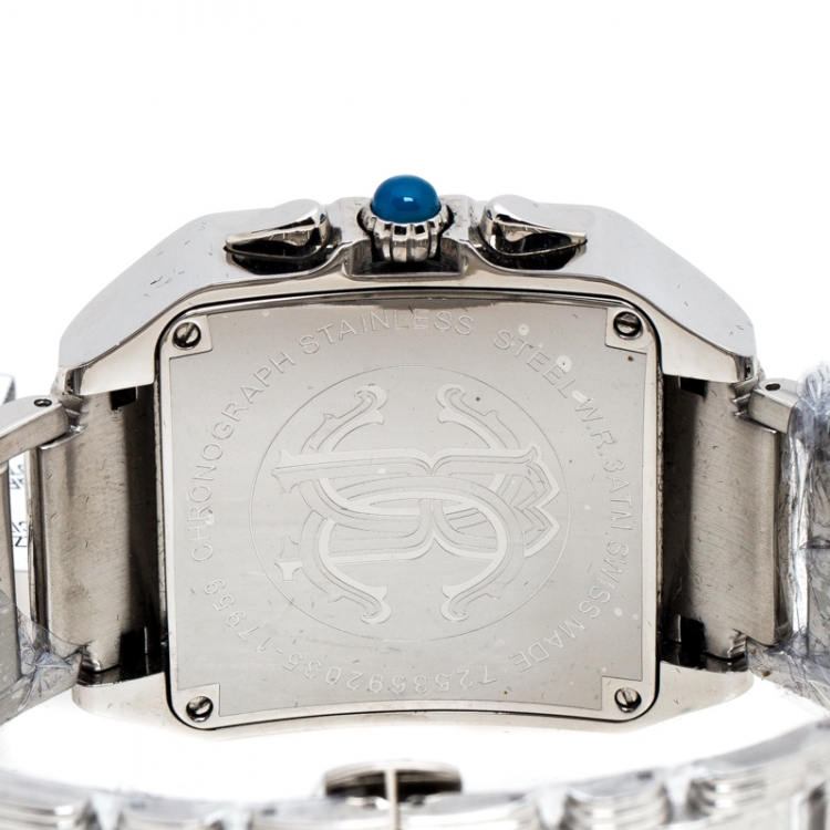 Pre Owned Roberto Cavalli Blue Stainless Steel Venom Men's Wristwatch 39 MM