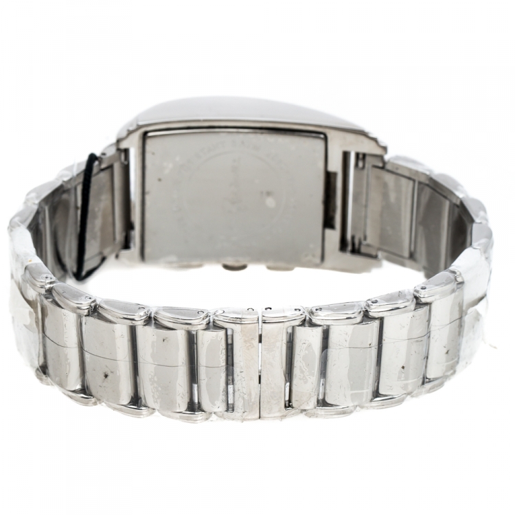 Pre Owned Roberto Cavalli Grey Stainless Steel Eson R7253955025 Men's Wristwatch 31 mm