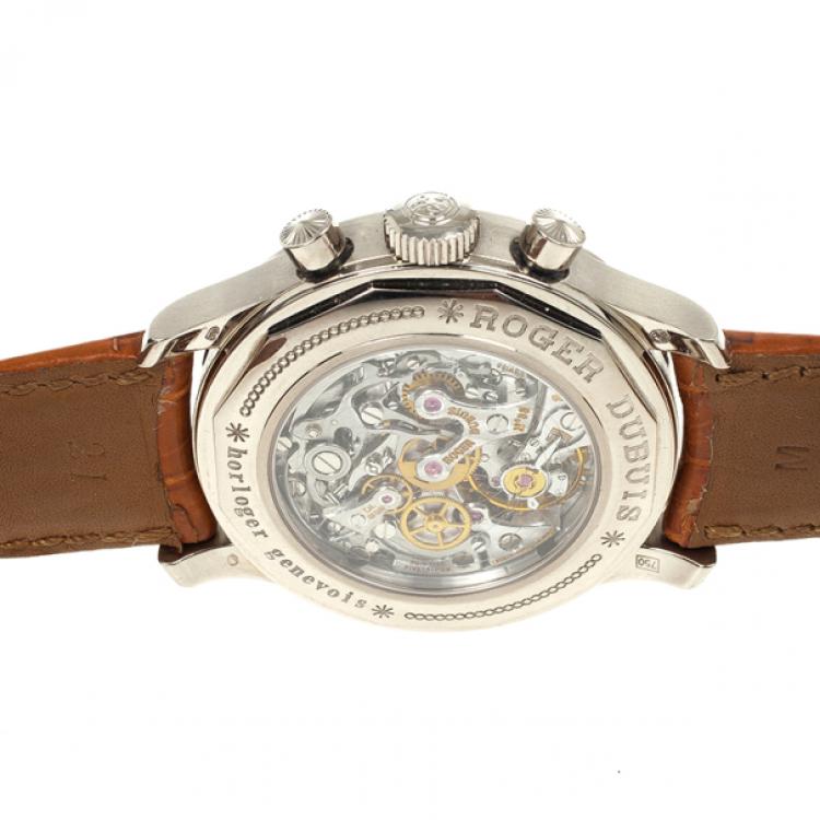 Pre Owned Roger Dubuis Hommage 18k White Gold Mens Wristwatch 40 MM