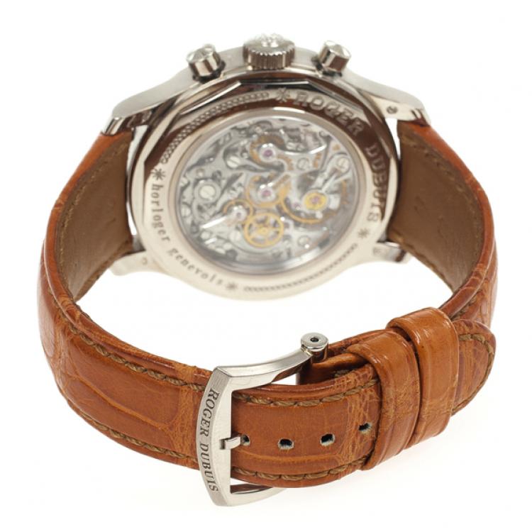 Pre Owned Roger Dubuis Hommage 18k White Gold Mens Wristwatch 40 MM