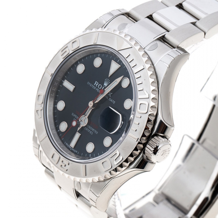 Pre Owned Rolex Blue Stainless Steel Oyster Perpetual Yacht-Master 116622 Men's Wristwatch 40 mm