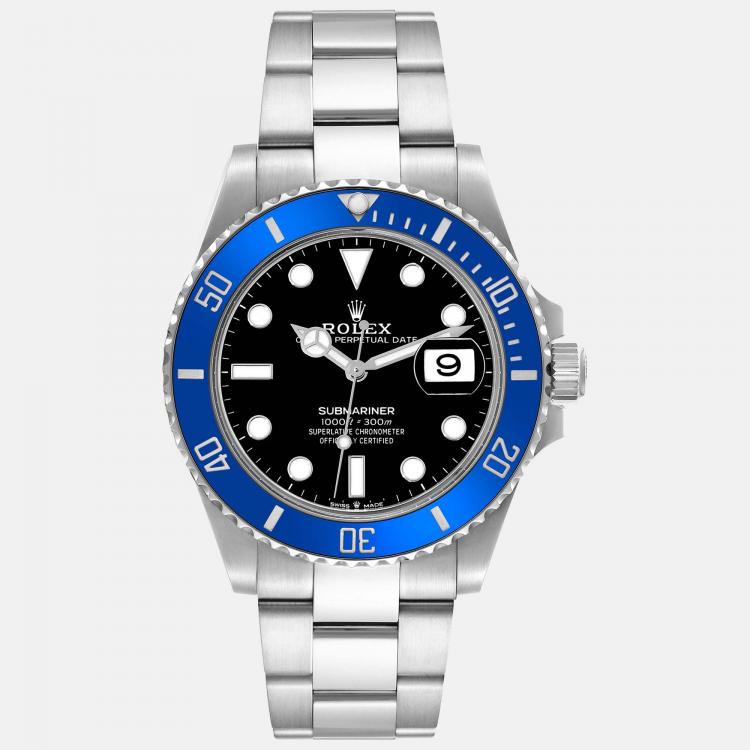 Rolex Submariner Cookie Monster Blue Ceramic Bezel White Gold Men's ...