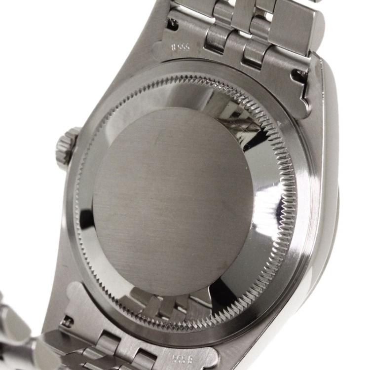 Pre Owned Rolex Silver Stainless Steel Datejust Men's Wristwatch 36MM