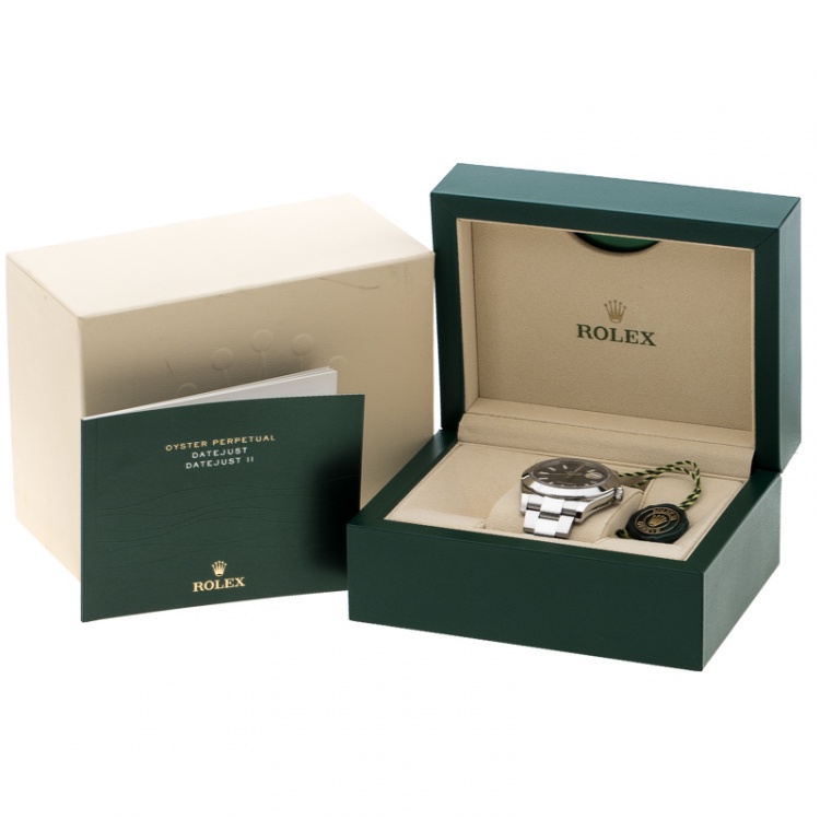 Pre Owned Rolex Blue Stainless Steel Oyster Perpetual Datejust II 116300 Men's Wristwatch 41 mm