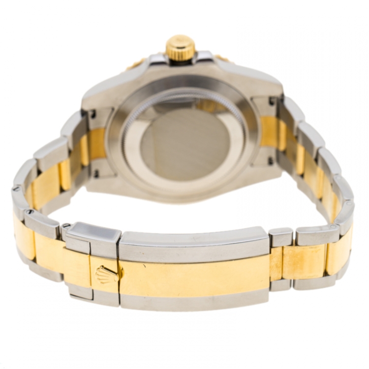 Pre Owned Rolex Black 18K Yellow Gold Stainless Steel Oyster Perpetual Submariner 116613 Men's Wristwatch 40 mm