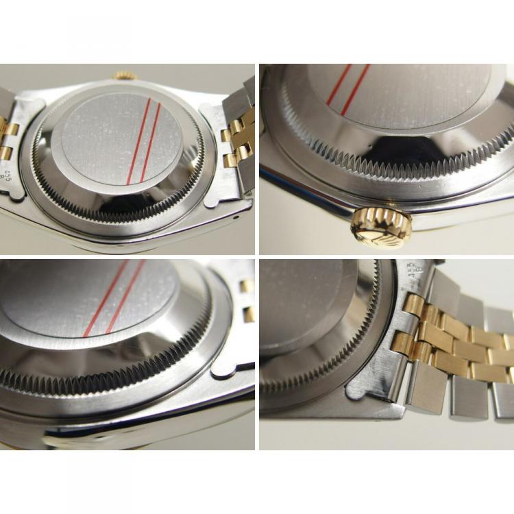 Pre Owned Rolex Champagne 18K Yellow Gold and Stainless Steel Datejust Men's Wristwatch 35MM