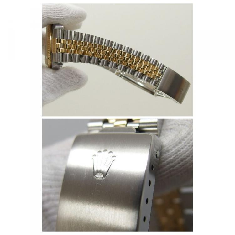 Pre Owned Rolex Champagne 18K Yellow Gold and Stainless Steel Datejust Men's Wristwatch 35MM