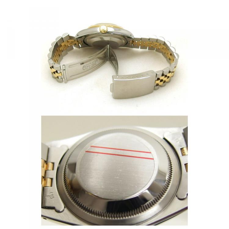 Pre Owned Rolex Champagne 18K Yellow Gold and Stainless Steel Datejust Men's Wristwatch 35MM