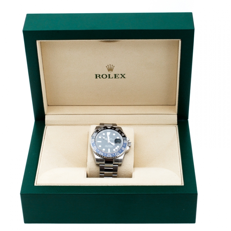 Pre Owned Rolex Black Stainless Steel GMT-Master II 'Batman' 116710 Men's Wristwatch 40 mm