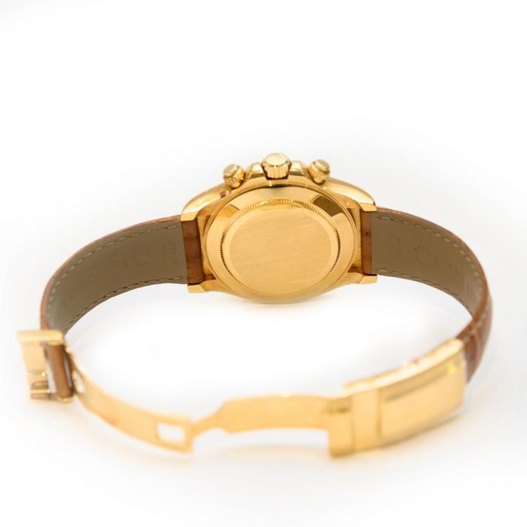 Pre Owned Rolex White 18K Yellow Gold Cosmograph Daytona Men's Wristwatch 40MM