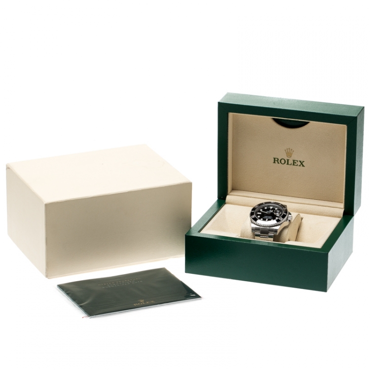 Pre Owned Rolex Black Stainless Steel Submariner Men's Wristwatch 40 mm