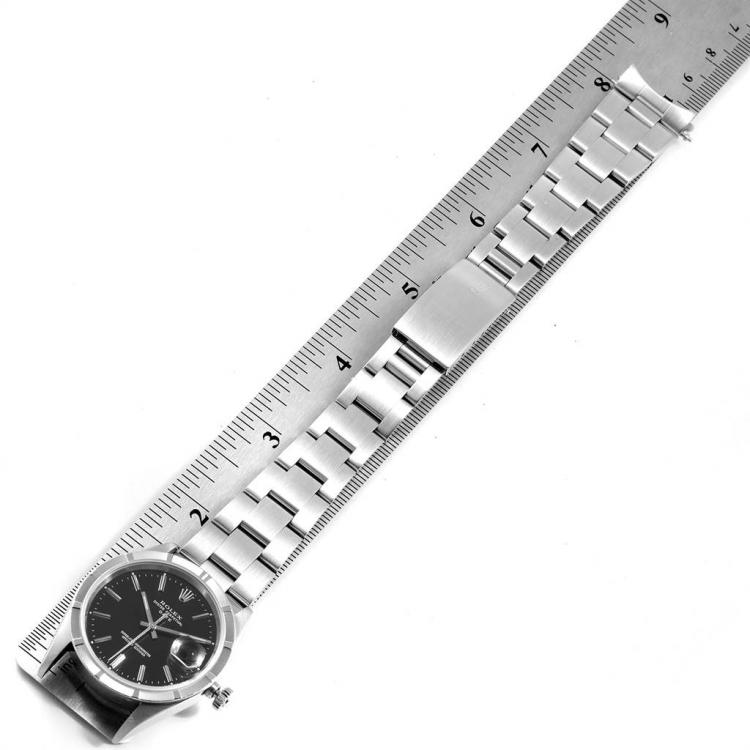 Pre Owned Rolex Black Stainless Steel Date 15210 Men's Wriswatch 34MM
