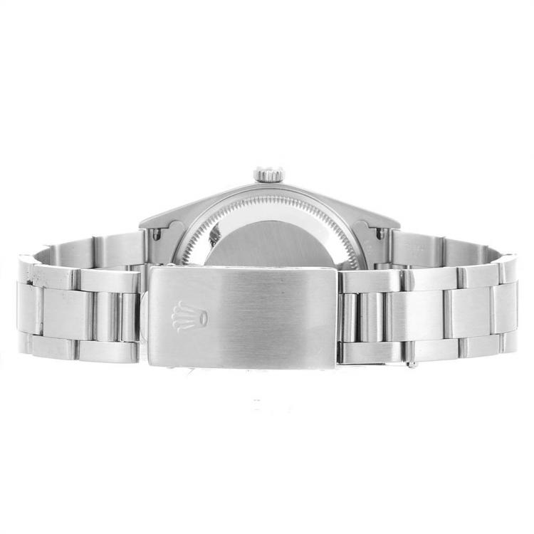 Pre Owned Rolex Black Stainless Steel Date 15210 Men's Wriswatch 34MM