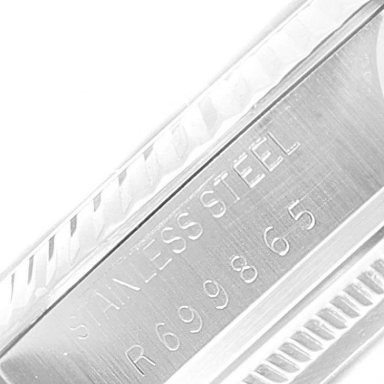 Pre Owned Rolex Silver 18K White Gold and Stainless Steel Datejust Vintage 16014 Men's Wristwatch 36MM