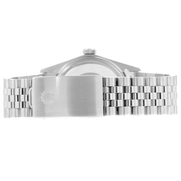 Pre Owned Rolex Silver 18K White Gold and Stainless Steel Datejust Vintage 16014 Men's Wristwatch 36MM