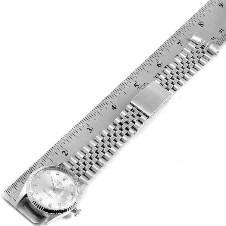 Pre Owned Rolex Silver 18K White Gold and Stainless Steel Datejust Vintage 16014 Men's Wristwatch 36MM