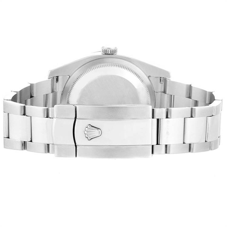 Pre Owned Rolex Blue 18K White Gold And Stainless Steel Datejust Turnograph 116264 Men's Wristwatch 36MM