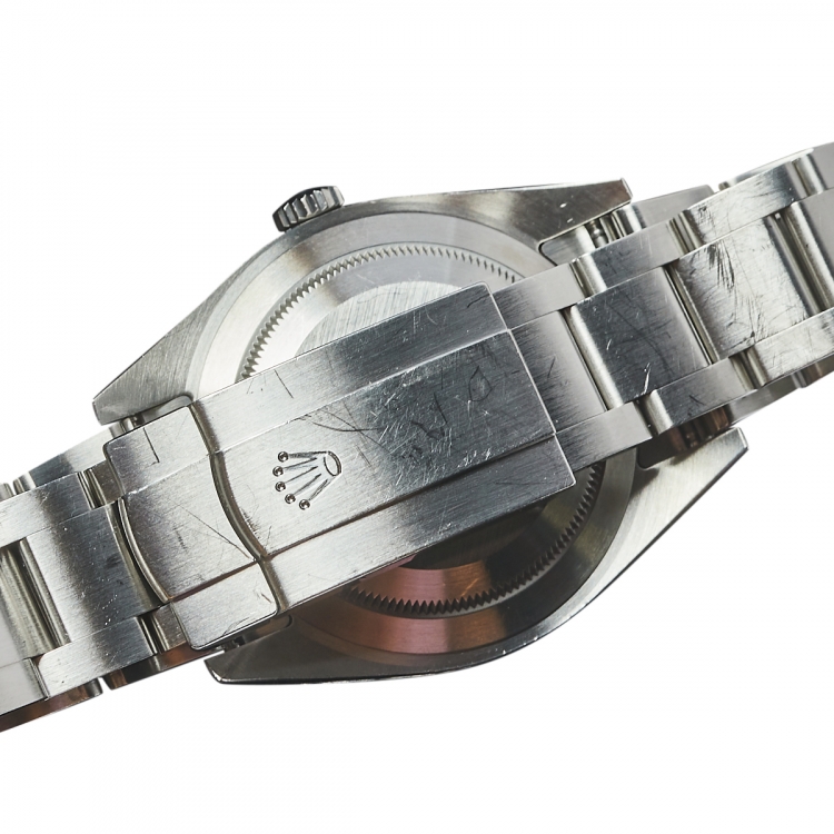 Pre Owned Rolex Grey Stainless Steel Oyster Perpetual M114300-0001 Automatic Men's Wristwatch 39 mm
