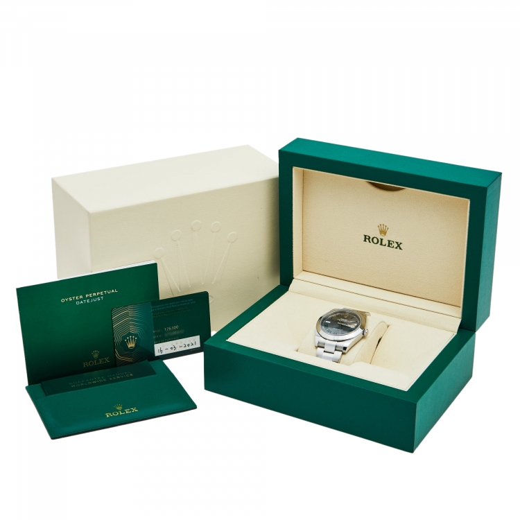مملوكة مسبقًا Rolex Slate Grey Stainless Steel Datejust 126300 Men's Wristwatch 41 mm
