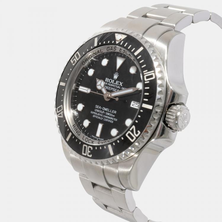 Pre Owned Rolex Black Stainless Steel Sea-Dweller Deepsea 116660 Automatic Men's Wristwatch 44 mm