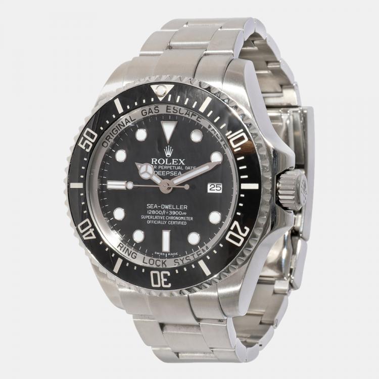 Pre Owned Rolex Black Stainless Steel Sea-Dweller Deepsea 116660 Automatic Men's Wristwatch 44 mm