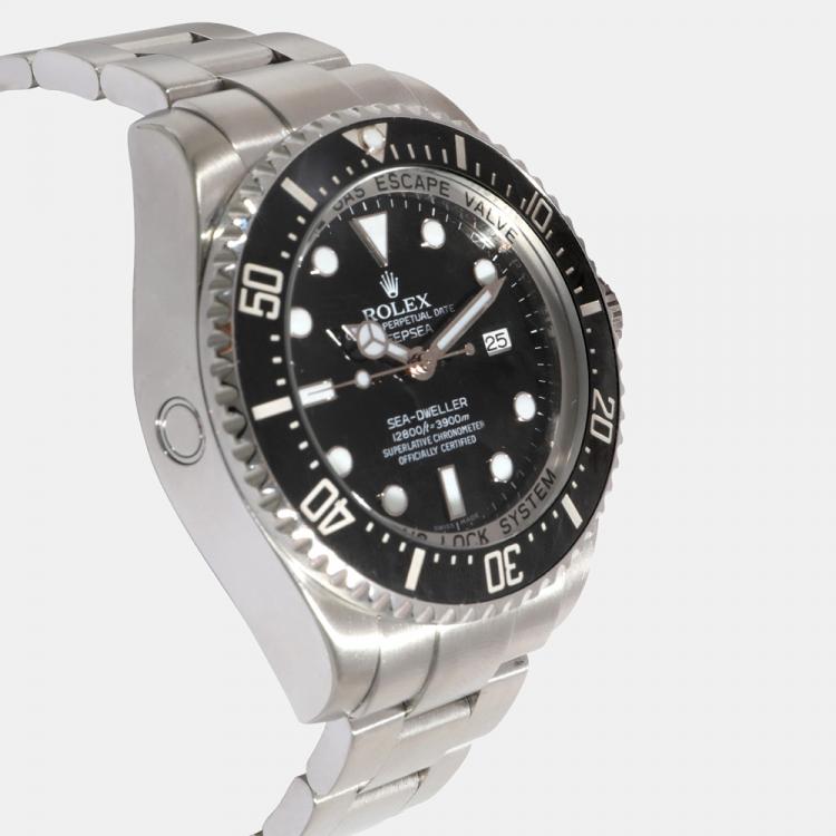 Pre Owned Rolex Black Stainless Steel Sea-Dweller Deepsea 116660 Automatic Men's Wristwatch 44 mm