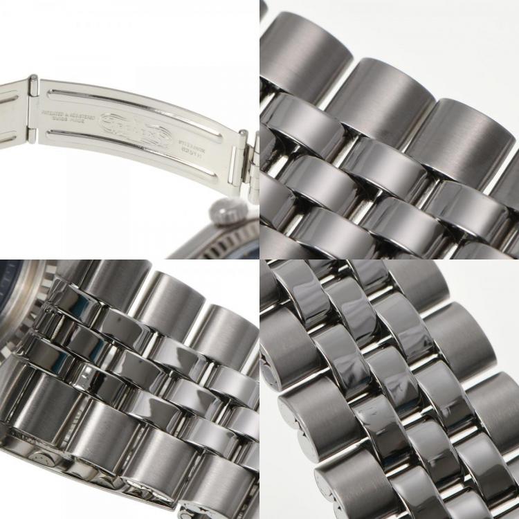Pre Owned Rolex Blue Stainless Steel Datejust 1601 Automatic Men's Wristwatch 36 mm