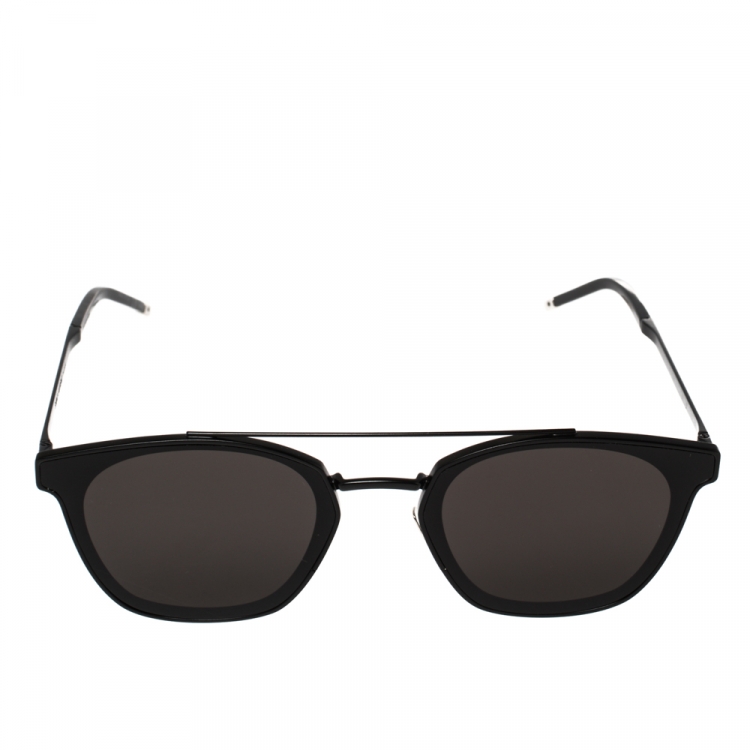 Pre Owned Saint Laurent Black/Grey SL28 Aviator Sunglasses