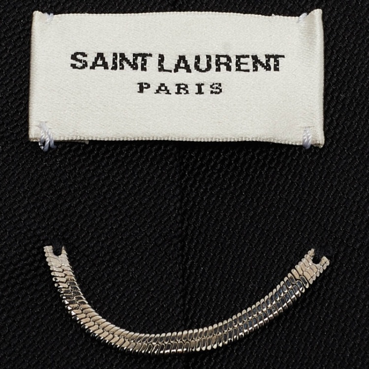 Pre Owned Saint Laurent Paris Black Silk Skinny Tie 