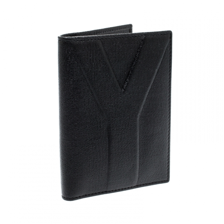 Pre Owned Saint Laurent Paris Black Leather Bifold Wallet