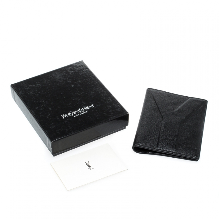 Pre Owned Saint Laurent Paris Black Leather Bifold Wallet
