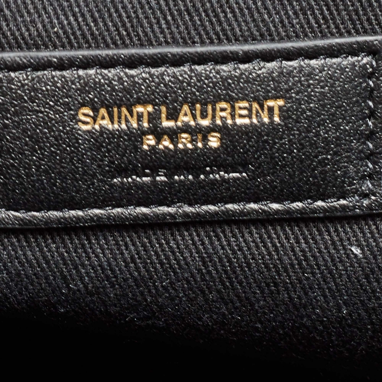 Pre Owned Saint Laurent Black Leather Sac De Jour Duffle Bag