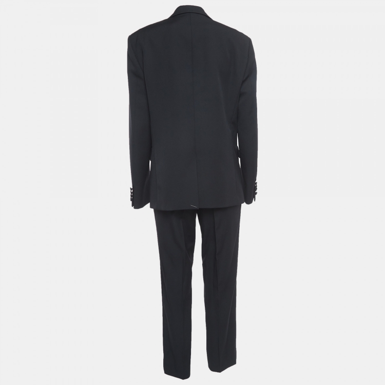 Pre Owned Saint Laurent Paris Black Single Breasted Suit Set M