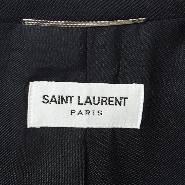 Pre Owned Saint Laurent Paris Black Single Breasted Suit Set M
