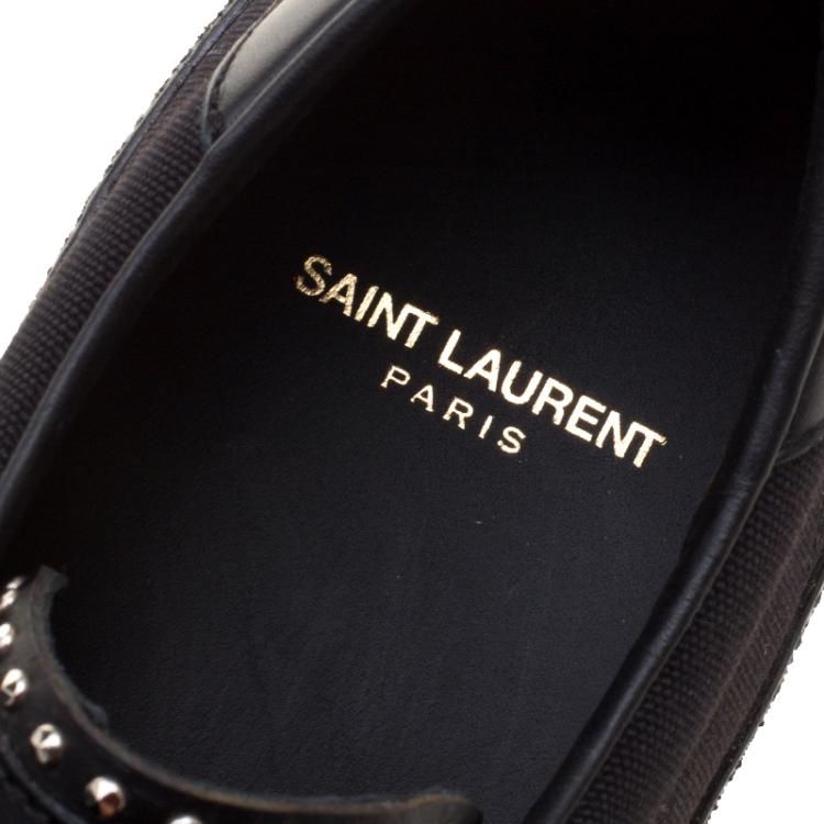 Pre Owned Saint Laurent Paris Black Signature Court Classic Yeah Baby Low Top Sneakers Size 41.5