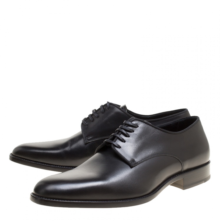 Pre Owned Saint Laurent Paris Black Leather Montaigne Lace Up Derby Size 43