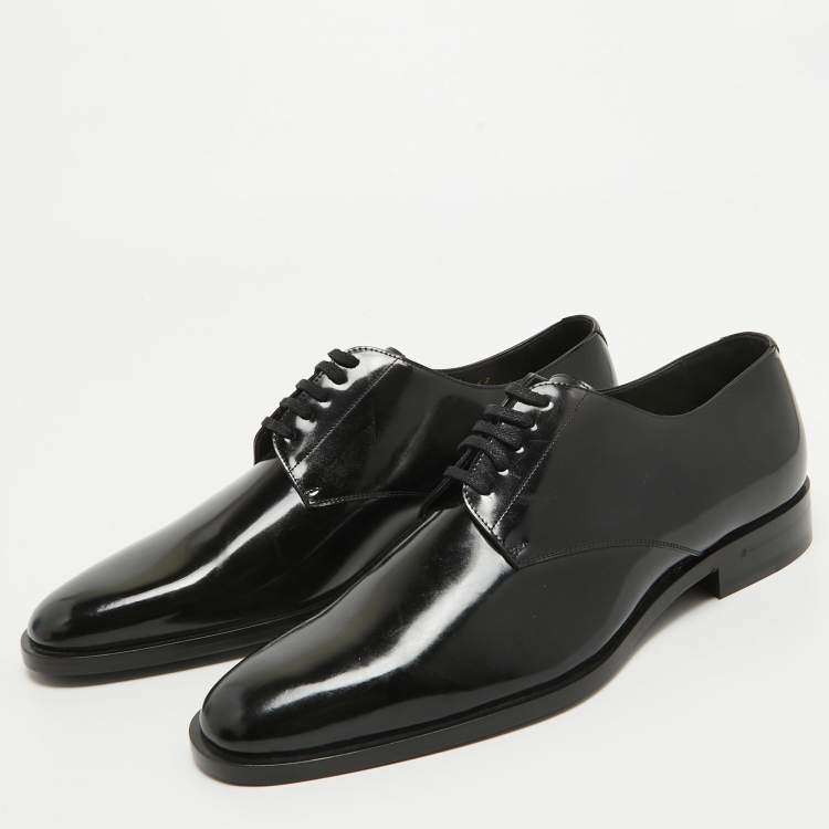 SAINT LAURENT Paris Black PATENT LEATHER Lace-Up OXFORD FORMAL