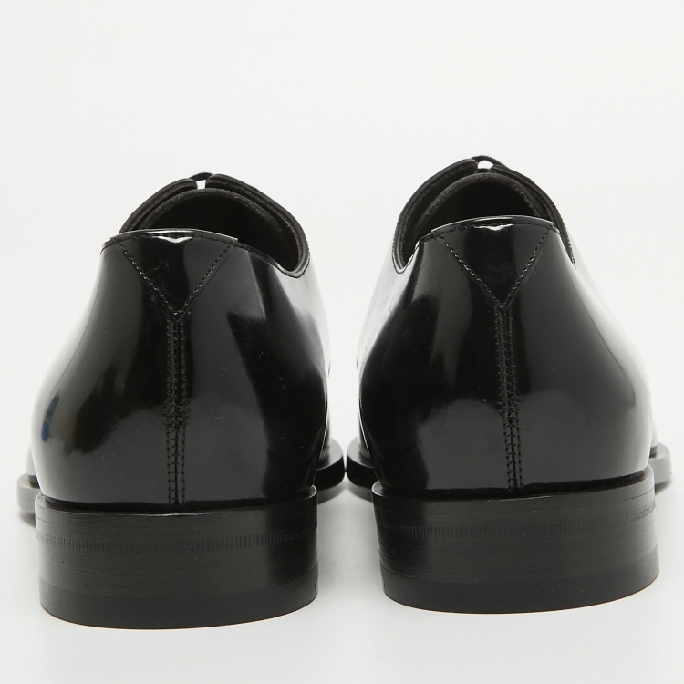 Pre Owned Saint Laurent Black Leather Lace Up Oxfords 43
