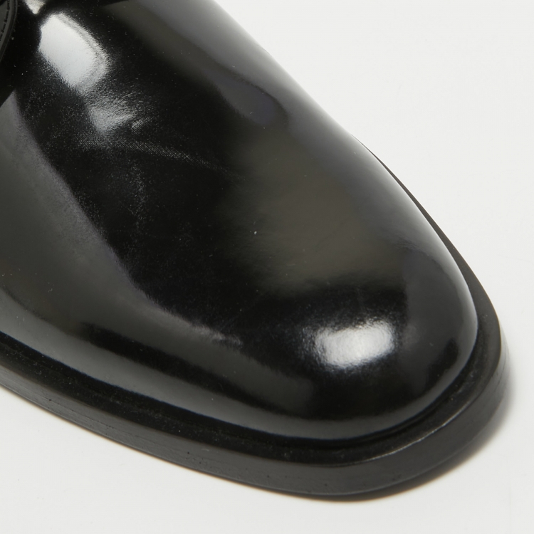 Pre Owned Saint Laurent Black Leather Lace Up Oxfords 43