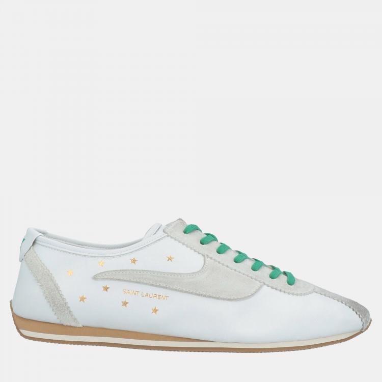 Pre Owned Saint Laurent Leather Lace Up Sneakers Size 43