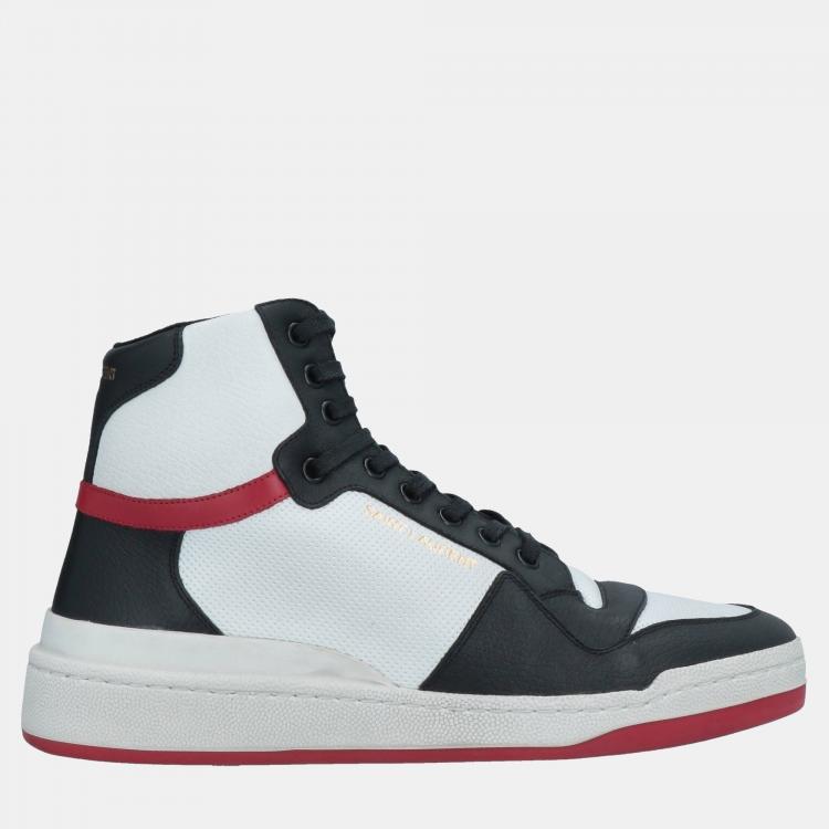 Pre Owned Saint Laurent Leather Two-Tone Lace Up Sneakers 41