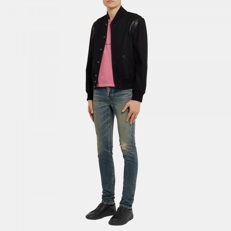 Pre Owned Saint Laurent Leather Low Top Sneakers 41